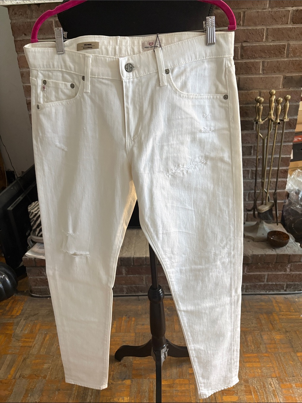 Ag Adriano Goldschmied "The Nikki" Slim Straight White Jeans
